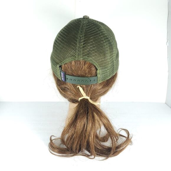 Patagonia Smallmouth Lopro Logo OS Green Adjustable Snapback Trucker Cap Hat - Picture 5 of 9